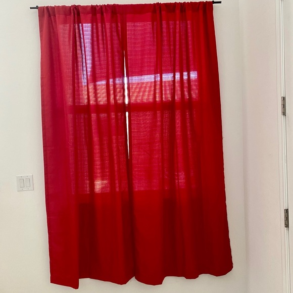 Red 84" X 42" Essential Darkening Window Panels 2 - Picture 3 of 4